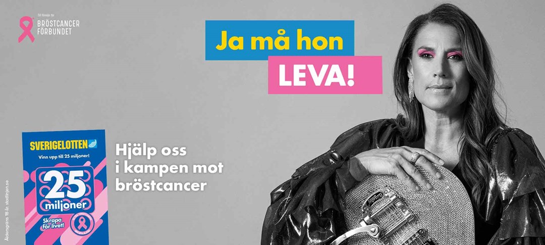 Jill Johnson med i kampanj för Sverigelotten rosa.