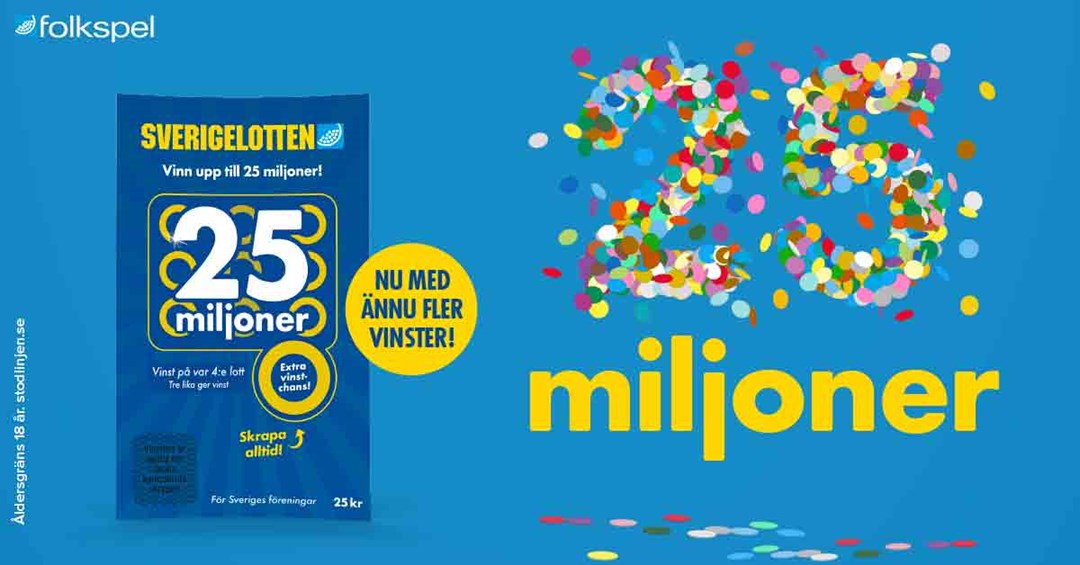 Sverigelotten 25 med chans på 25 miljoner