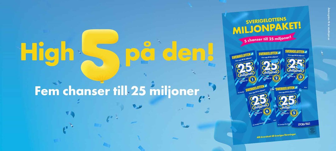 Nytt erbjudande fem lotter för priset av fyra, Sverigelotten.